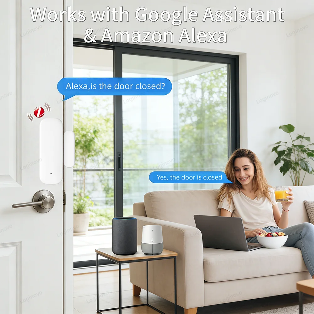 Фото Датчик открытия/закрытия двери/окна Zigbee с функцией обнаружения света/вибрации, совместимый с TUYA Smart Life, Z2M, Alexa, Google Home №4