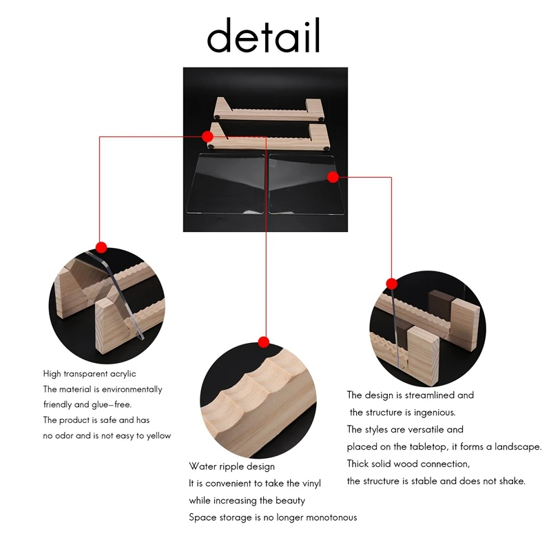 Vinyl Record Storage Holder,Acrylic Ends,Display Your Singles And Lps In This Modern Portable Rack Unit