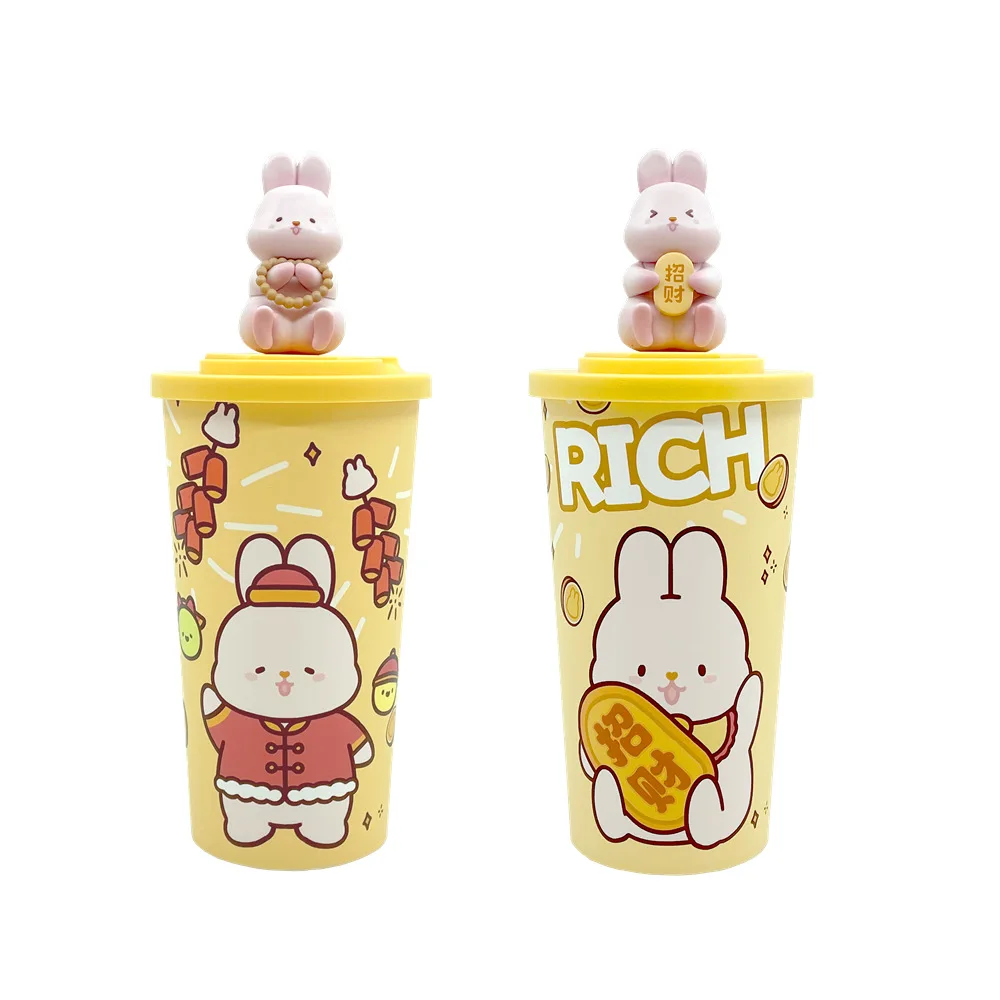 

650 мл мультяшный Момо Кролик Топпер Кубок Год Кролика 22 унции Sippy Кубок эксклюзивный кинотеатр Коллекционная мультяшная кукла Кубок
