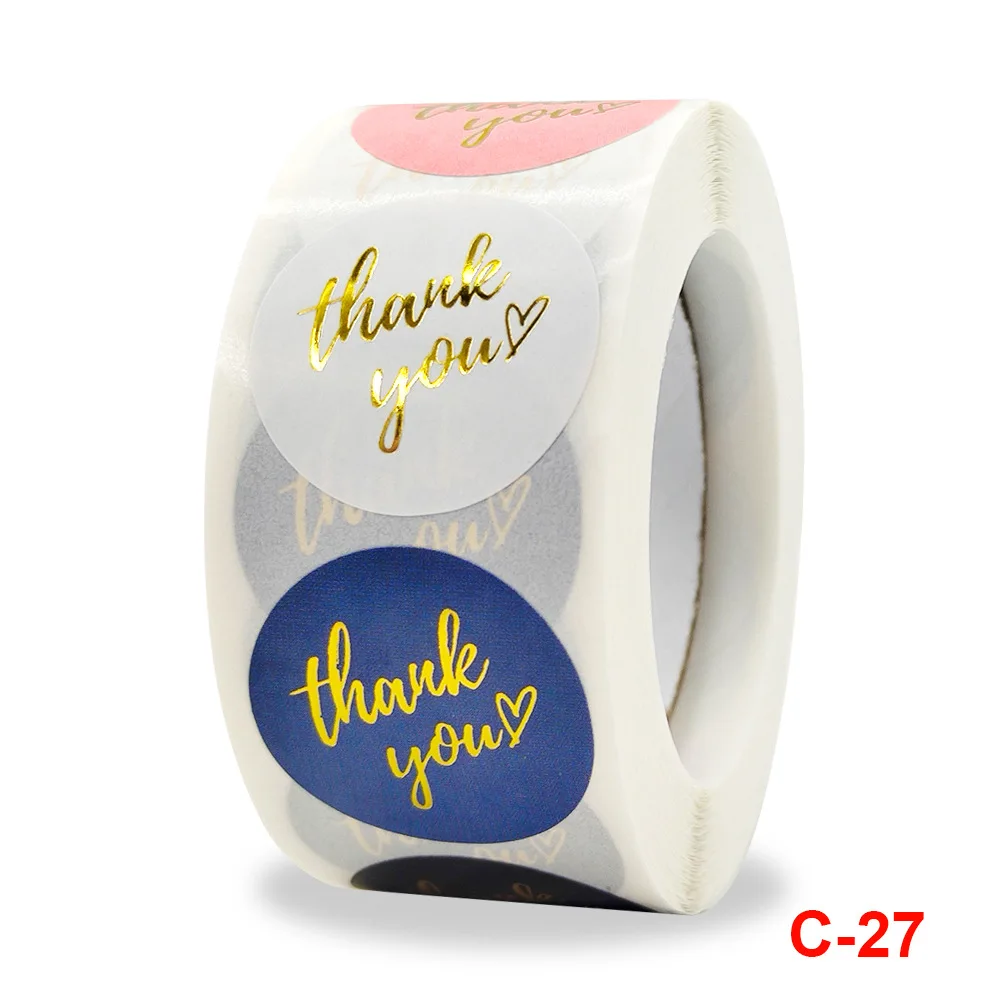 

500 pcs Stamping Thank You Stickers Closure Stickers Rolled Envelope Gift Wedding Decoration Stationery Notebook Wall Graffiti