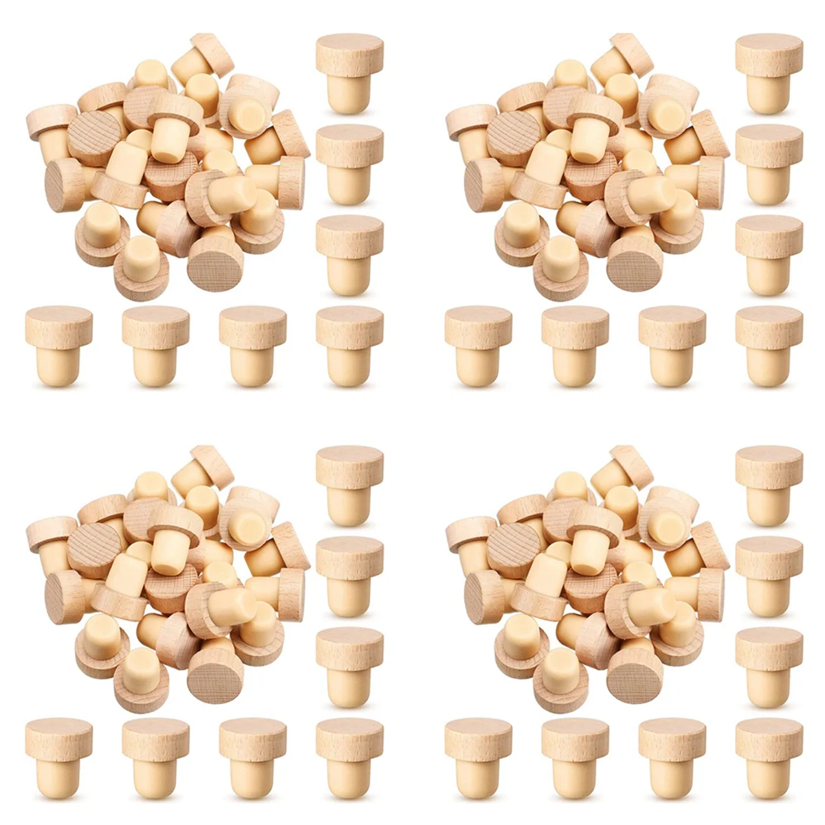 

96Pc Wine Bottle Corks T Shaped Cork Plugs for Wine Cork Wine Stopper Reusable Wine Corks Wooden and Rubber Wine Stopper