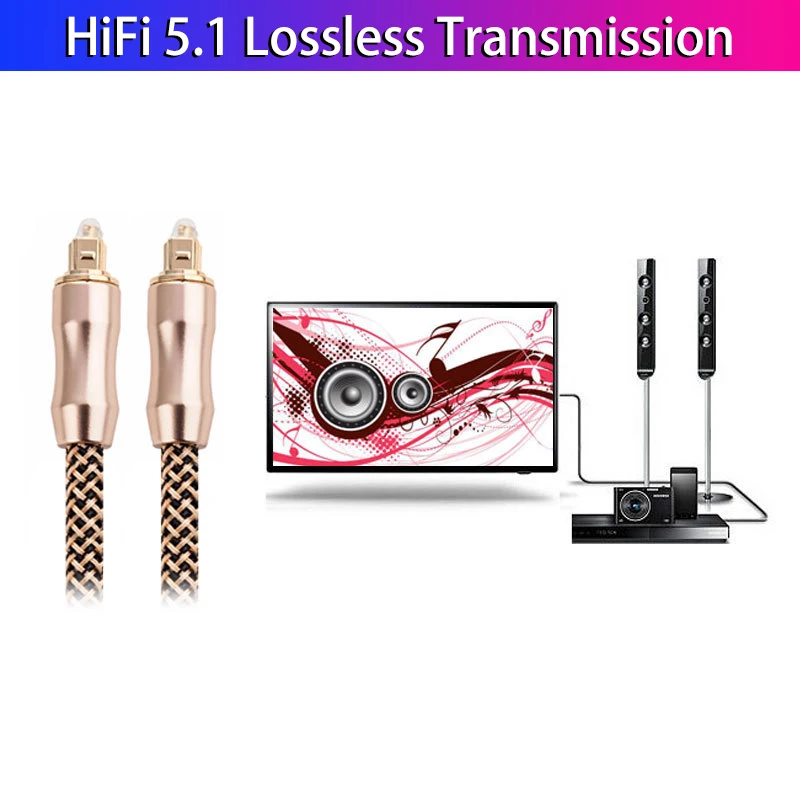 5 1 оптический цифровой аудио кабель TOSLINK SPDIF волоконно-оптический спикер провод 0