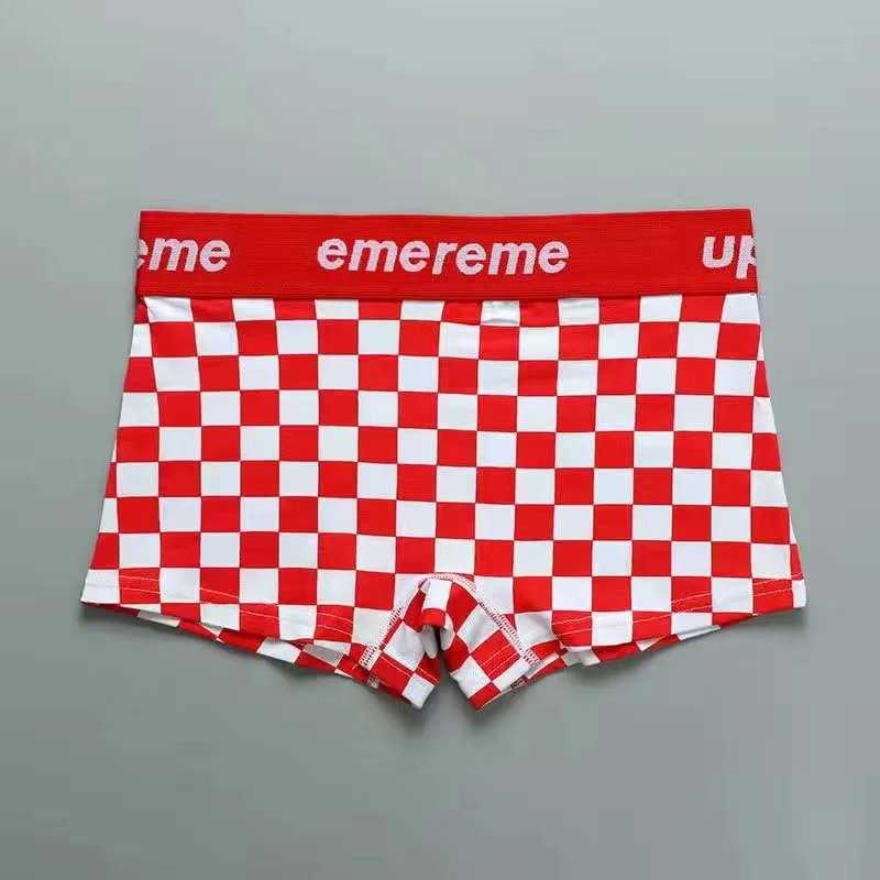 

3PC/Lot Underwear Boxer for Men Panties Boxe Grid Shorts Underpants Natural Cotton High Quality Sexy without Box