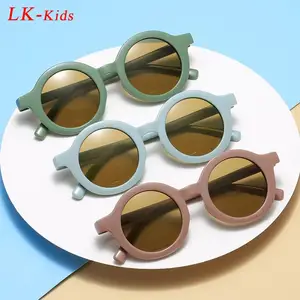 Classic Fashion Rounds Children Sunglasses Baby New Plastic Boys and Girls Vintage Glasses Kids Out 
