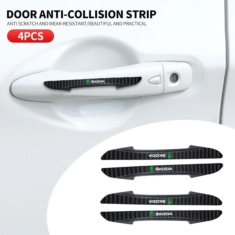4 шт. автомобильные наклейки на двери Skoda Rapid Kodiaq Fabia Karoq Laura Superb 2 VRS Octavia