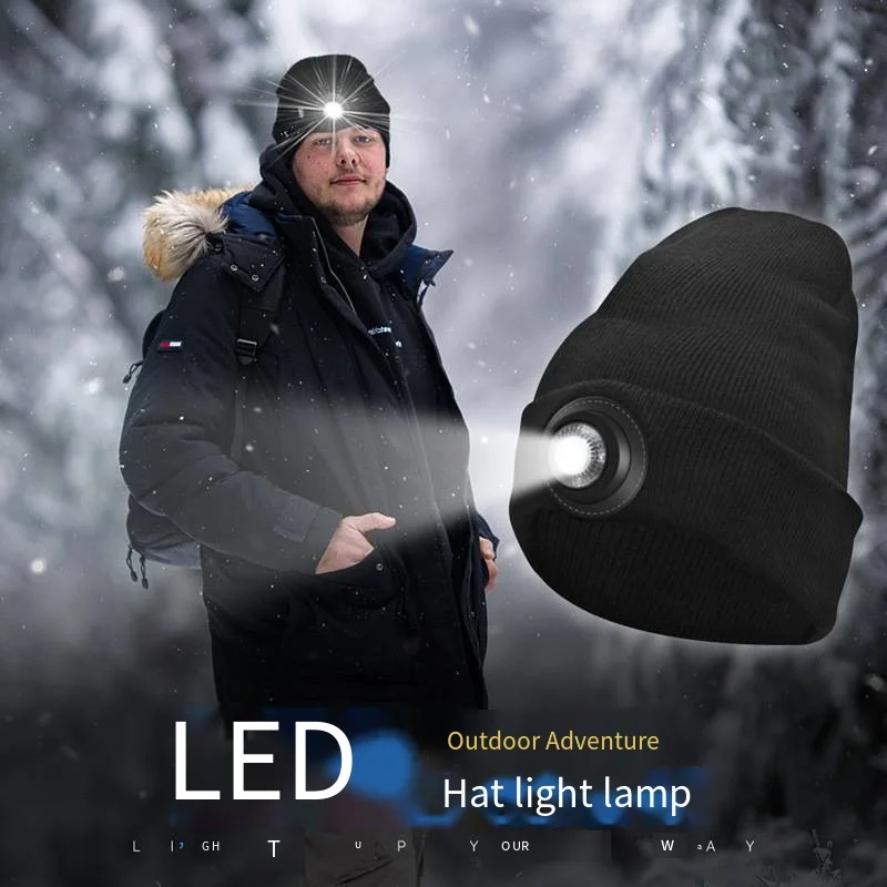 

Новая модернизированная вязаная шапочка со светодиодный Ной подсветкой, светящаяся шапочка, теплый уличный светильник для верховой езды, я...