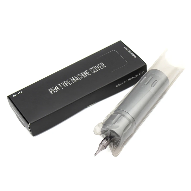

200Pcs/Box Tattoo Pen Covers Pink Black Tattoo Pen Machine Bags Disposable Cartridge Tattoo Machine Sleeves Bags Pen Type Covers