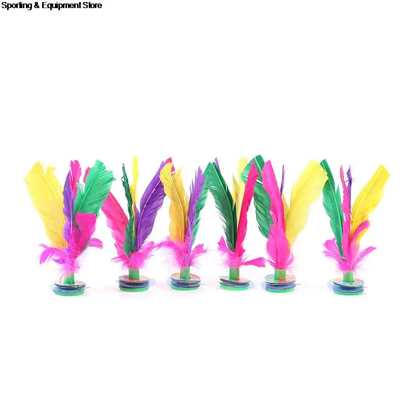 6 шт. перьевой воланчик красочные перья Китайский Jianzi спортивные уличные игрушки