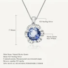 Женское ожерелье из серебра 925 пробы с подвеской из натурального голубого иолита