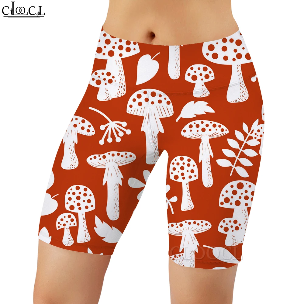 CLOOCL Fashion Women Legging Shorts Cute Cartoon Mushroom Pattern 3D Printed Casual Leggings Gym Workout Quick Dry Sports Pants images - 3