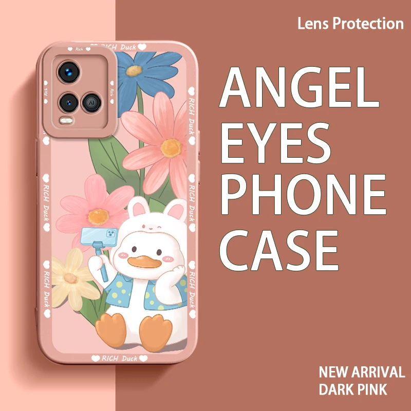 

For vivo Y21 Y21A Y21E Y21G Y21S Y21T Y31 Y33T Y33S Y32 Y50 Y51 Y51A Y53S Y67 V5 Lite Aimei Duck Case Happy Running Duck