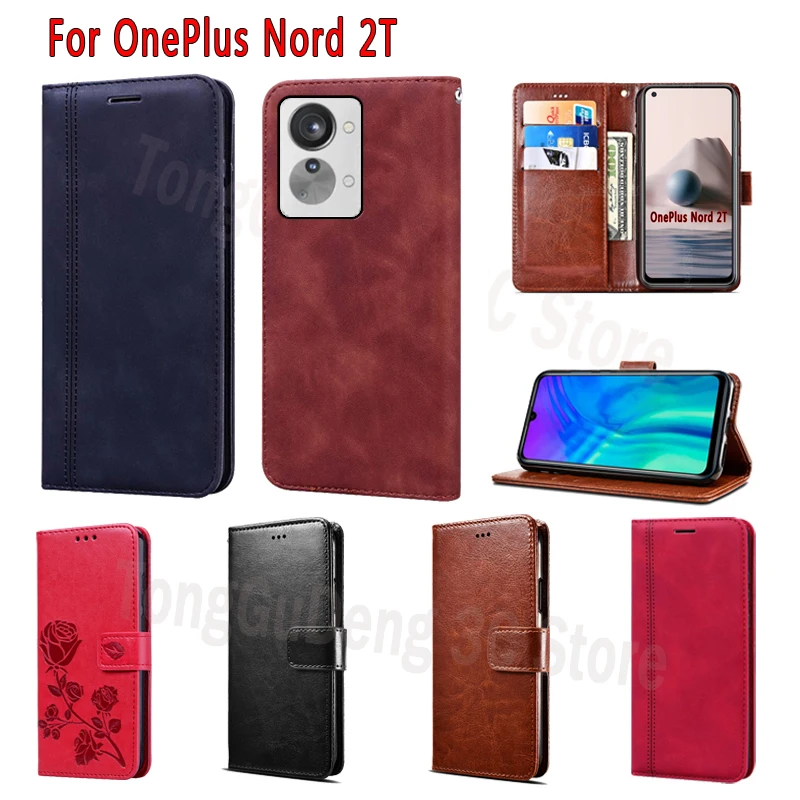 

Flip Leather Wallet Cover For OnePlus Nord 2T Case Magnetic Card Stand Phone Protective Etui Book For OnePlus Nord 2 T Case Bag