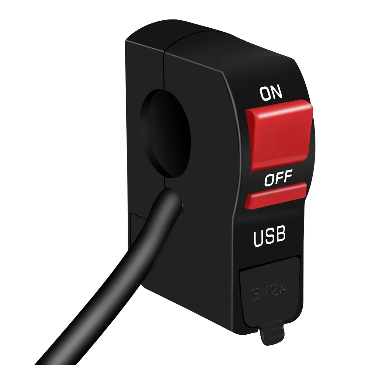 

1pc Motorcycle Headlight Switch Indicator Single USB 12V Charging Modified Headlight Switch for Motorbike Electromobile