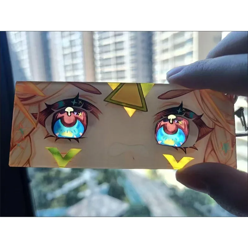 Фото Набор из 3 штук: Игровые акриловые брелоки-карты Kinich Turnfire Hunt Kachina Mualani Eyes Pupil of The Sky, высококачественные, с отражающимся эффектом. №1