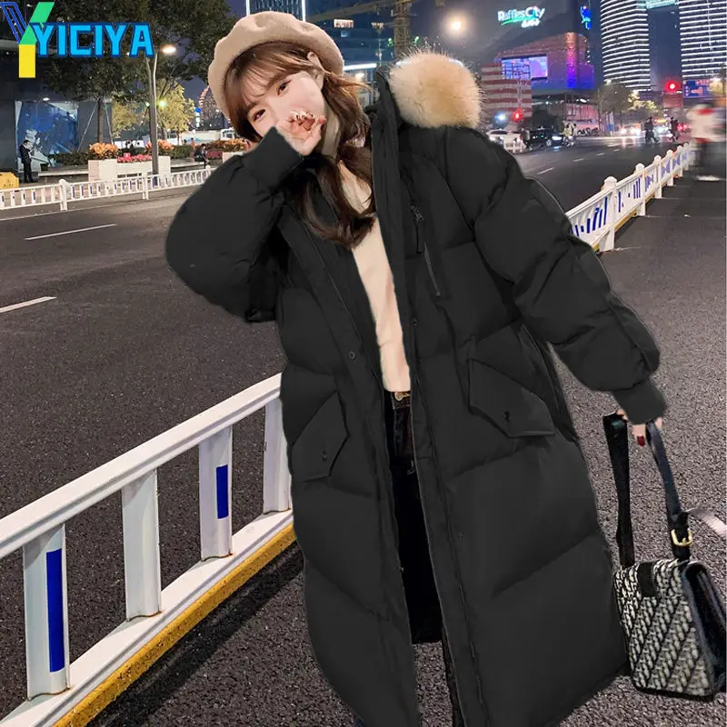 YICIYA Bomber Woman Long Thicken Down Coat Women white Warm Parkas Windbreaker Winter 2022 Long Sleeves Jackets Bombers Coats
