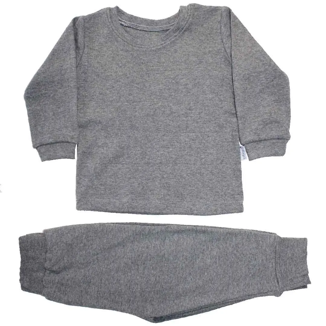

Unisex gray corduroy bottom top 2 set