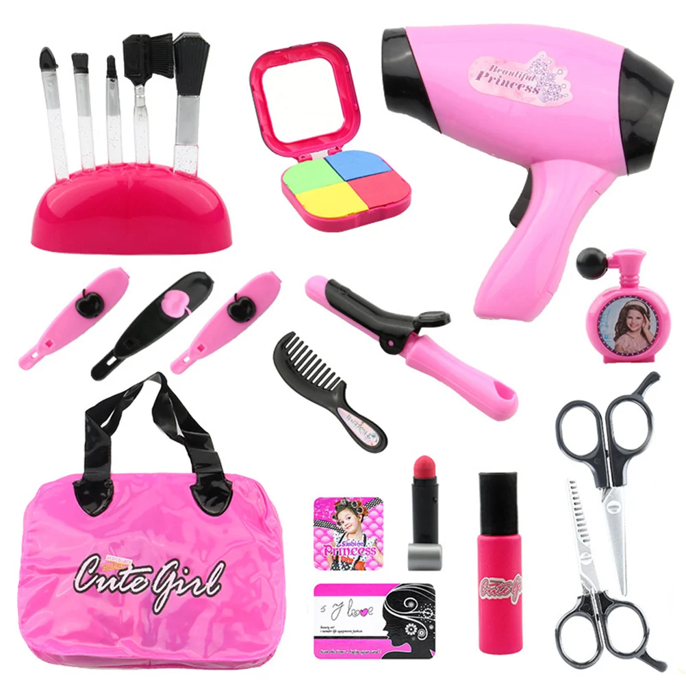 

Детский макияжный набор для девочек, комплект для ролевых игр, имитация фена для волос, набор для макияжа, праздничный подарок