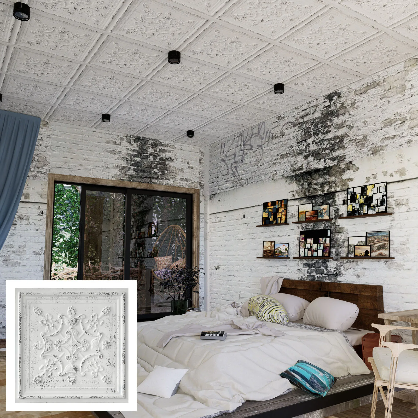 Декоративные 3D потолочные плитки пластиковые настенные панели легкая в