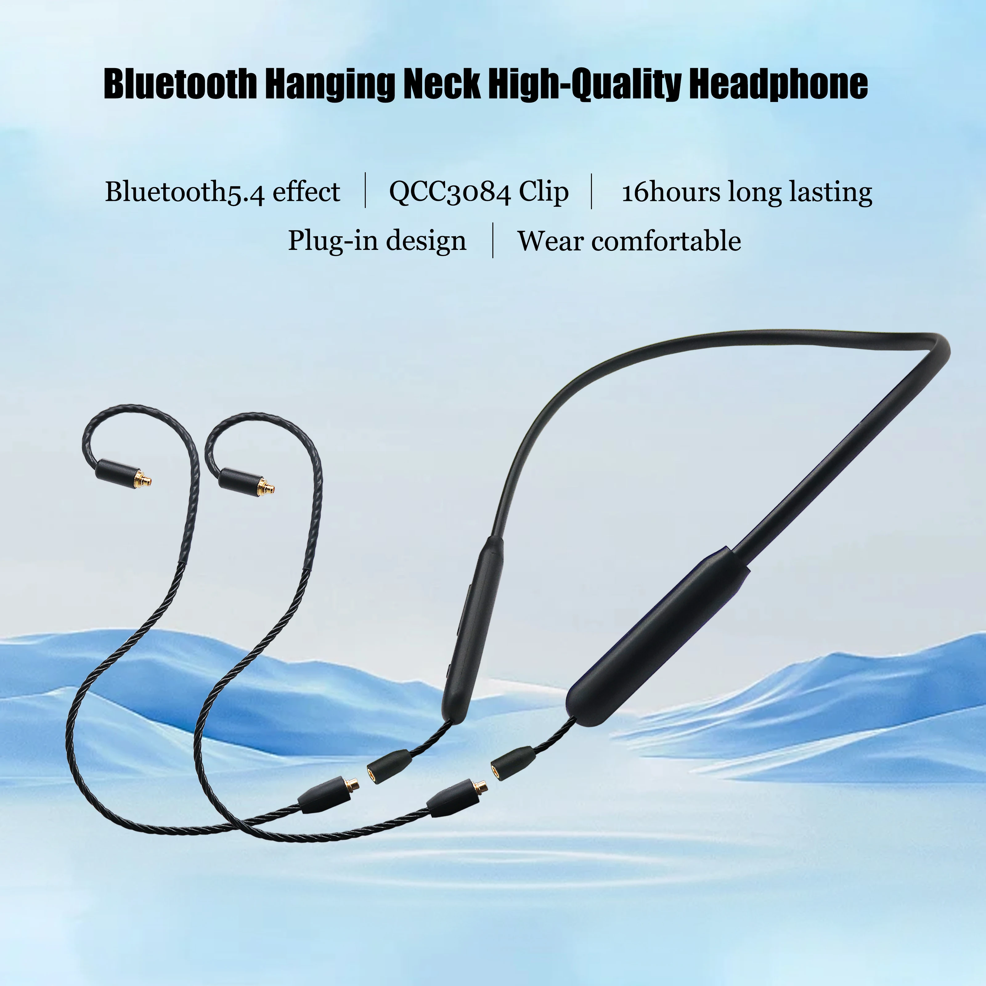 Фото Кабель QCC3084 BT5 Bluetooth 5.4 для обновления беспроводных наушников с протоколами 2PIN0.78/QDC/TFZ, HD-микрофоном и креплением на ухо (IEM), совместим с KZ Earphone AS10 ZS10 №2