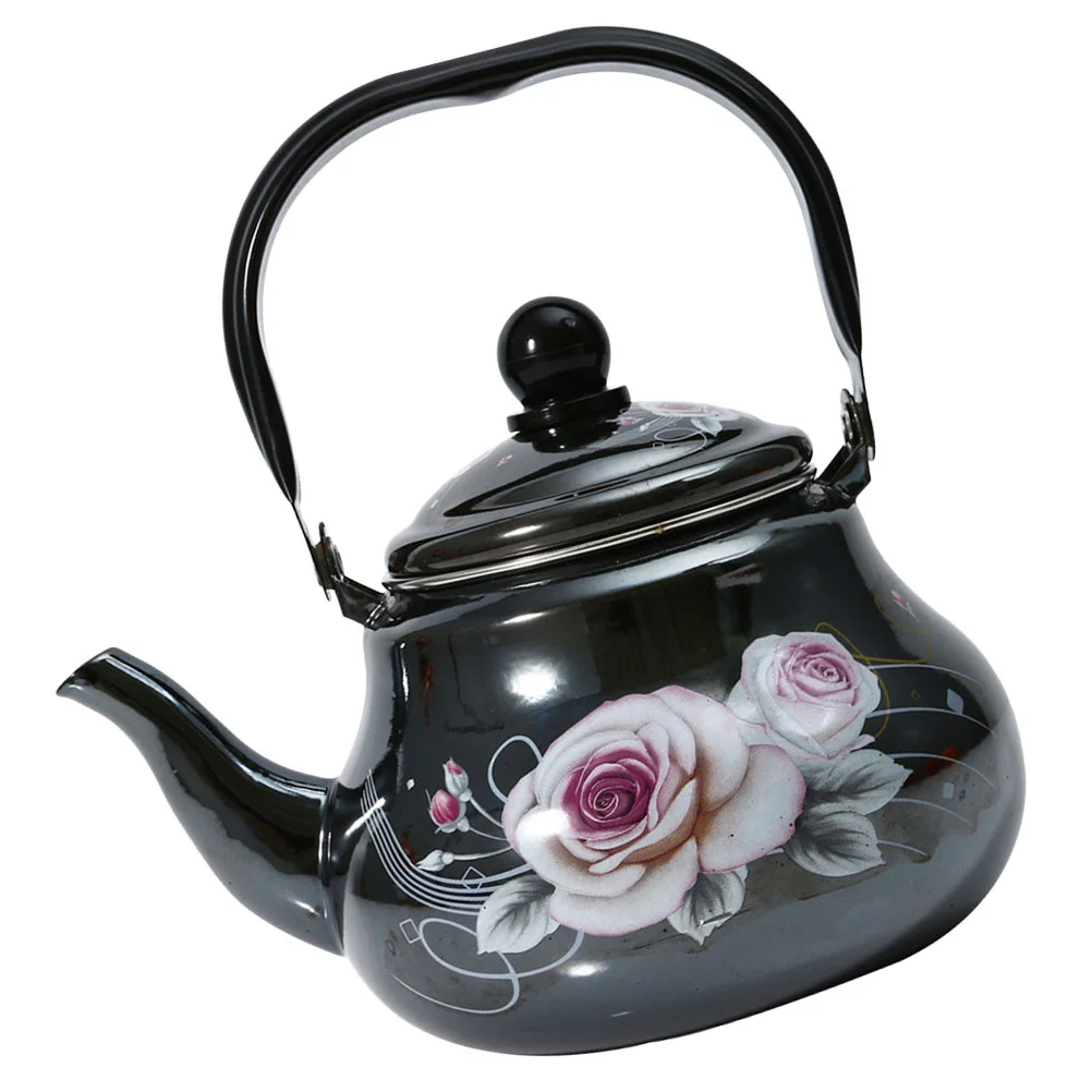 

Enamel Flower Coffee Pot Retro Enamelware Teapot Enameled Water Pot Coffee Maker Milk Kettle