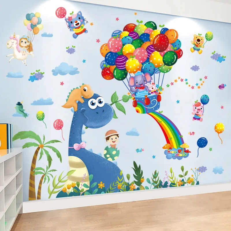 Воздушные шары Настенная Наклейка сделай сам динозавр животные роспись наклейки