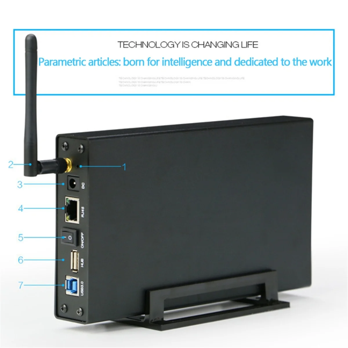 Фото L67A Pro Портативный 3,5-дюймовый HDD SSD Корпус Портативный USB3.0 Rj45 Ethernet NAS Сетевой потоковый сервер для хранения корпуса EU PLUG №4