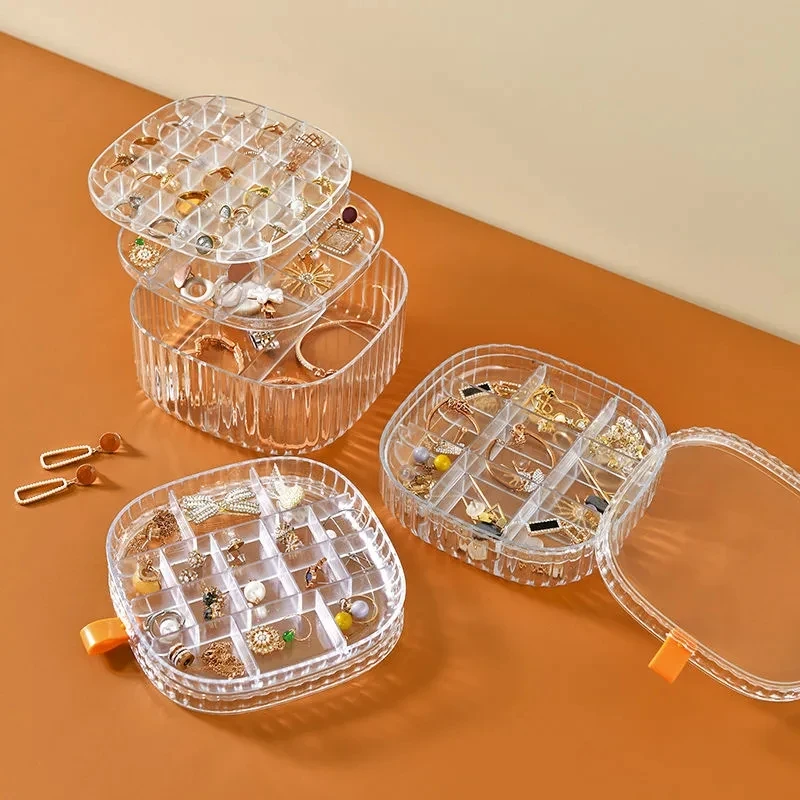 Jewelry Organizers Case Three-tiered Large Space Earrings Ring Necklace Storage Boxes Display Stand Holder Jewelry Case Gifts