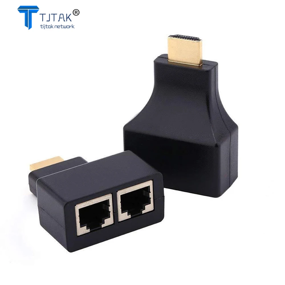 

1 PAR HDMI Adaptador DE Extensao Video RJ45 Max 30 M Para Dual RJ45 CAT6 UTP LAN Ethernet Extender Repeater 1080P For HDTV HDPC