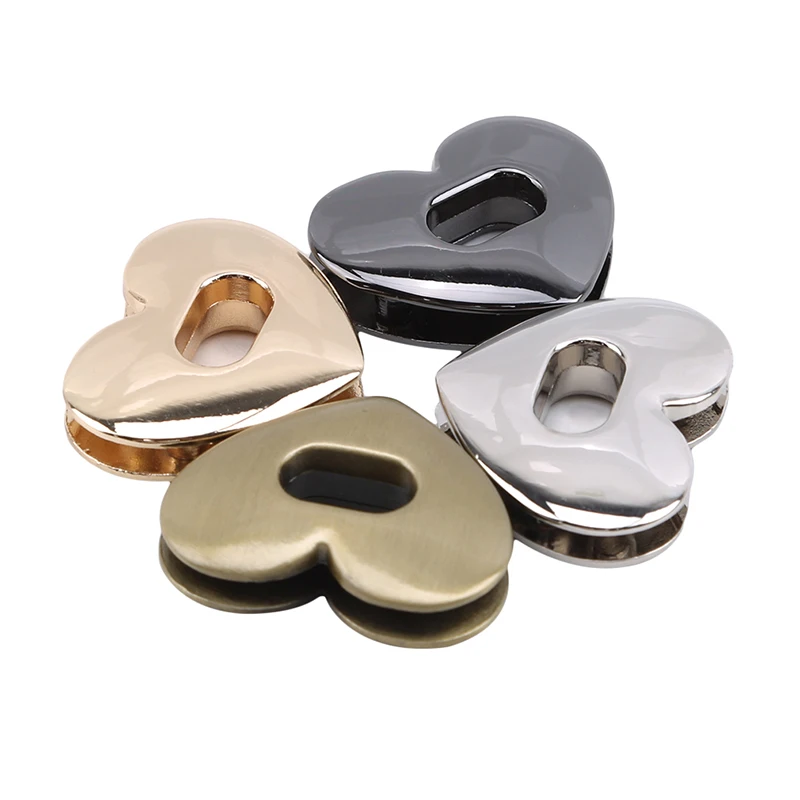 

New Heart Shape Clasp Metal Hardware For DIY Handbag Bag Turn Lock Twist Lock Purse Clasps Locks Bag Accessories