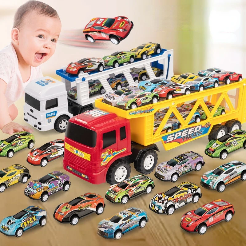 

Big Construction Cars Set Mini Alloy Diecast Car Model 1:64 Scale Toys Vehicles Carrier Truck Engineering Car Toys for Kids