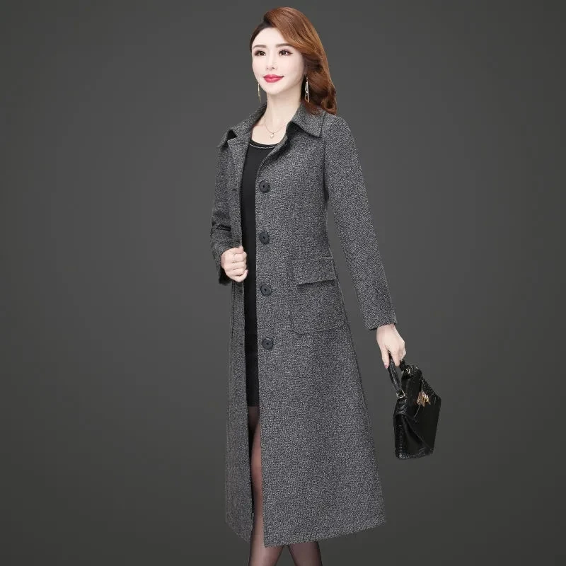 Высококачественная модная женская ветровка новое осенне-зимнее длинное пальто