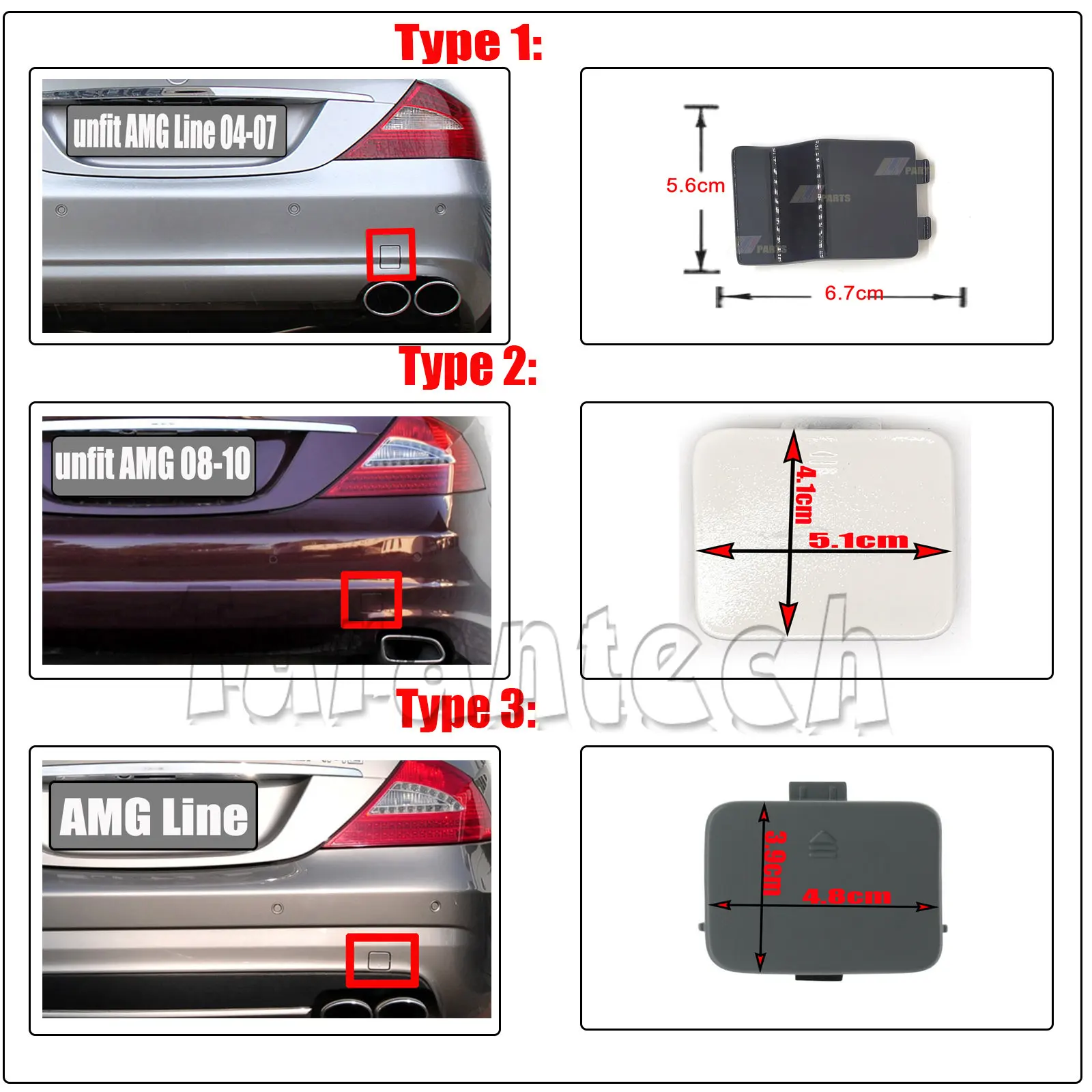 Задняя крышка буксировки для 04-10 Mercedes CLS W219 Coupe C219 CLS280 CLS320 CLS350 CLS500 CLS550 CLS55 CLS63