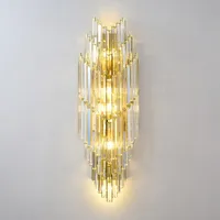 Luxury Nordic style Crystal Wall Lamp Engineering Led Wall Light Club Banquet Hall Corridor Lights Living Room Background Lamps