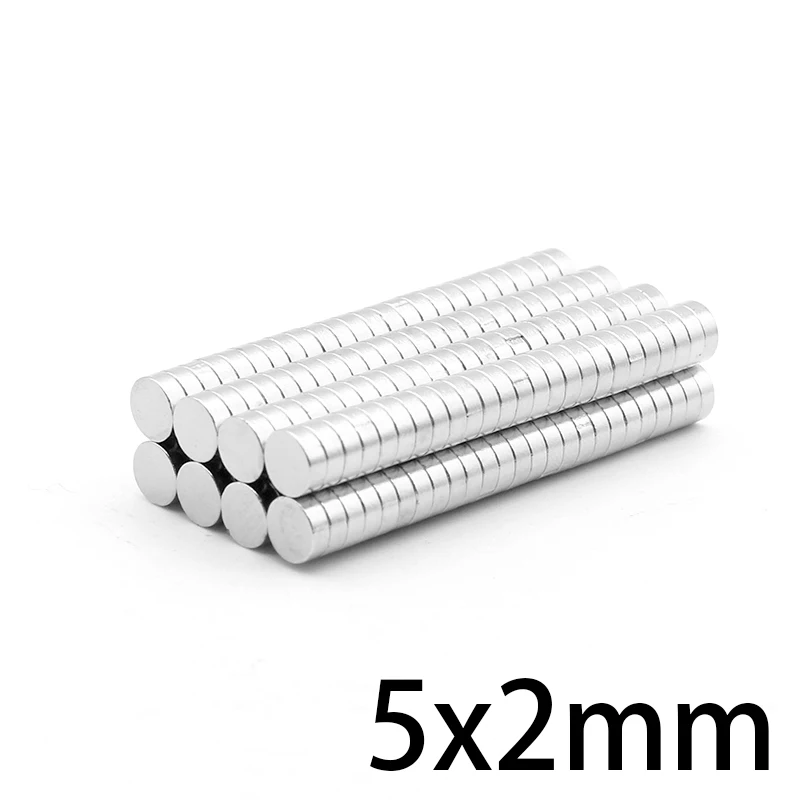

50/100/200/500/1000/1500PCS 5x2 Rare Earth Strong Magnets 5x2mm Small Round Magnets Disc 5mmx2mm Permanent Neodymium Magnets 5*2