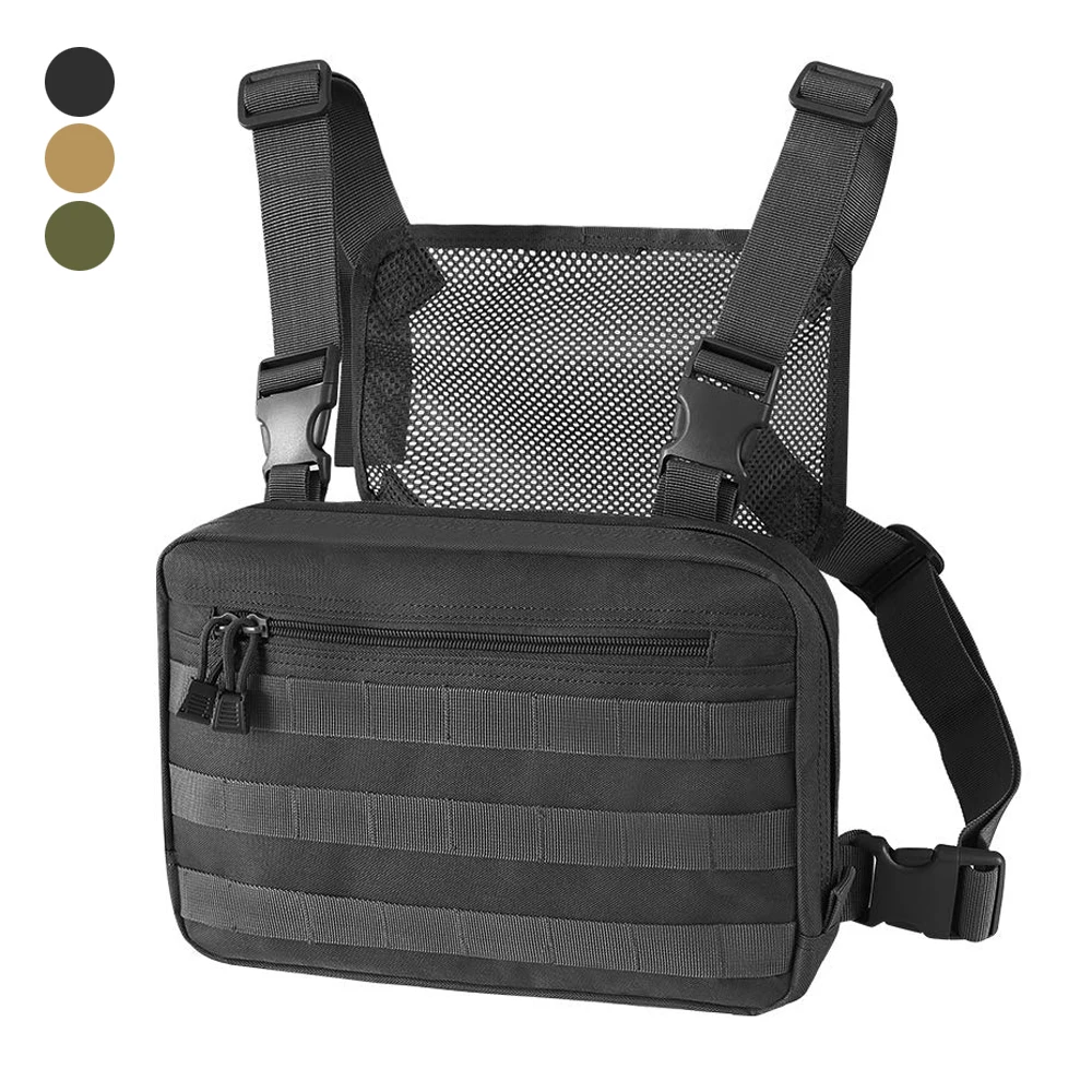 Hip Hop Military Tactical Chest Bag Backpack Men Adjustable Multi-Functional Molle Tool Pouch Shoulder Bag Tactical Vest Bag