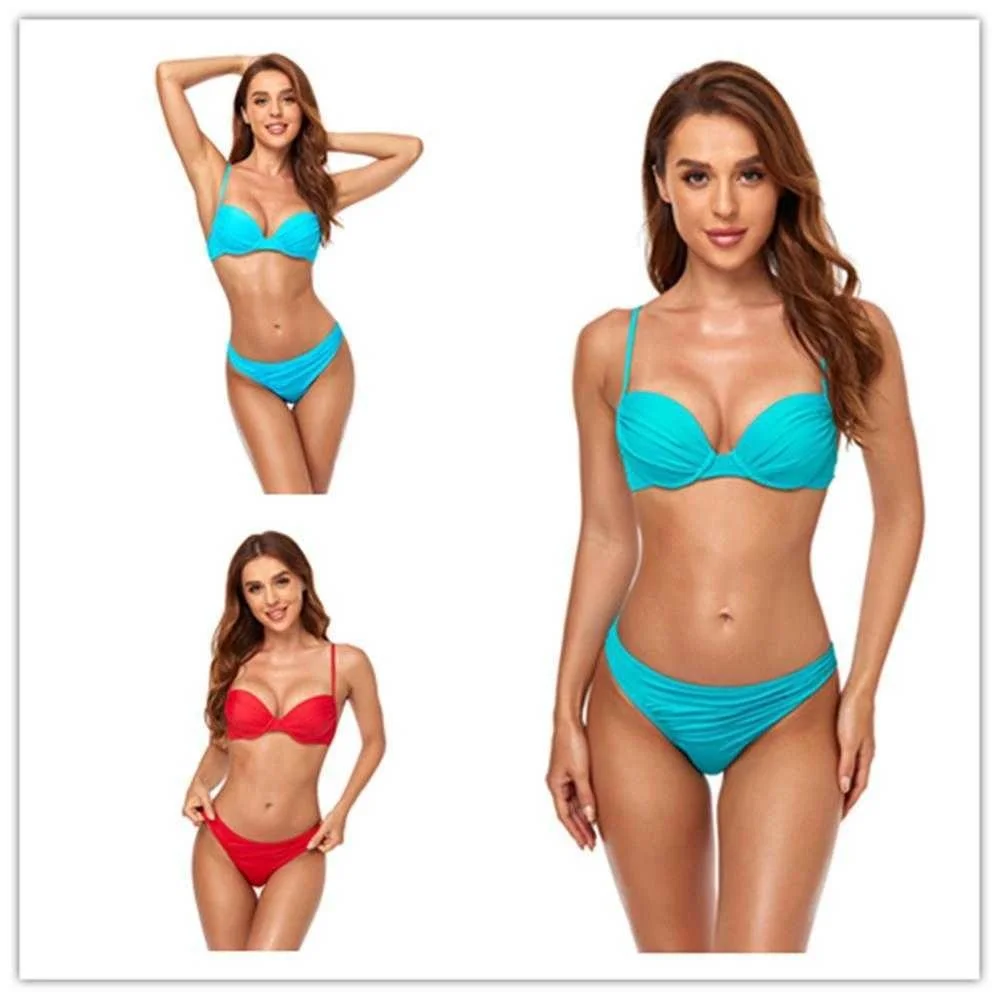 

Женский купальник, сексуальная Жесткая Сумка, оптовая продажа, однотонное бикини с разрезом