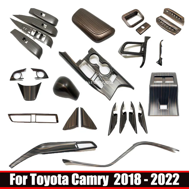 

Аксессуары для салона автомобиля Toyota Camry 2018-2022, персиковое дерево, аксессуары для украшения, приборная консоль, крышка водяного стакана, решетка вентиляционного отверстия
