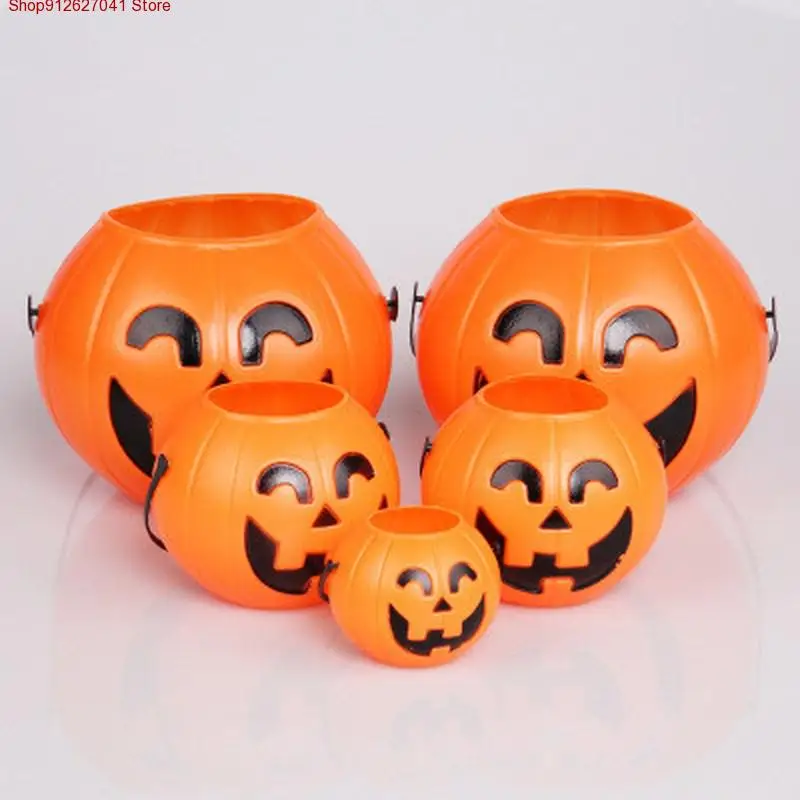 

Halloween Party Props Plastic Pumpkin Bucket Trick Treat Cosplay Plastic Decoration Pouch Holder Halloween Decoration