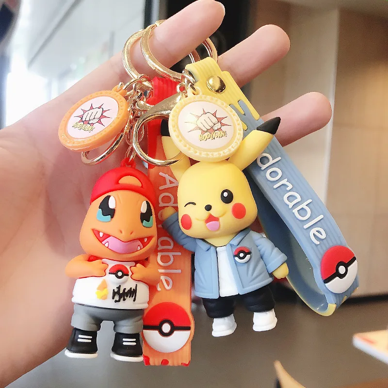 

Anime Pokémon Pikachu Silicone Keychain Cartoon Doll Car Keychain Bag Pendant Accessories Small Gifts Children's Birthday Gifts