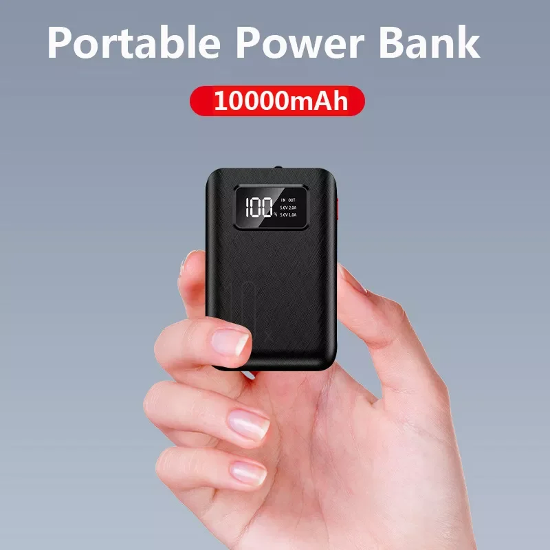 

For xiaomi Power Bank 10000 mAh Mobile Phone Carregador Portatil 5V 2A Fast Charger Mini Power Bank With LED Flashlight