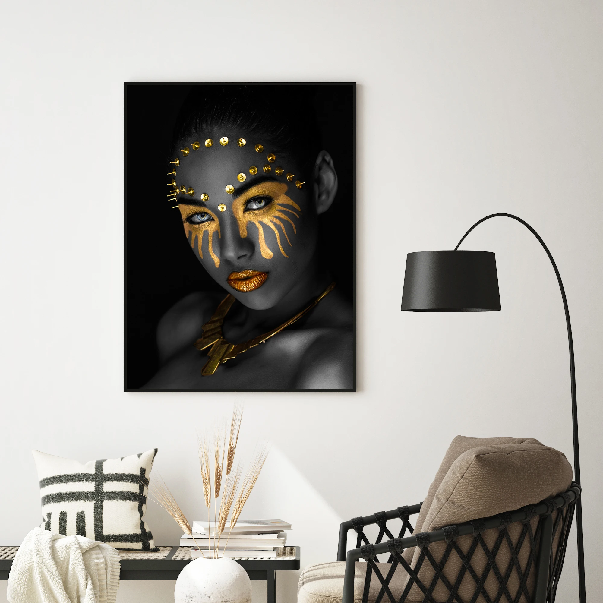 

Modern Art Canvas Painting African Black Woman Posters Scandinavian Art Pictures For Living Room Home Decoration