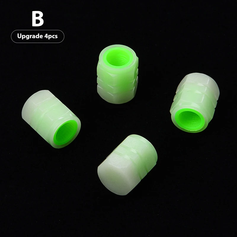 

1-4pcs Universal Luminous Valve Cap Plastic Dust-proof Tires Wheel Hub Valve Glowing Tyre Stem Covers Applicable Car Motorcycle