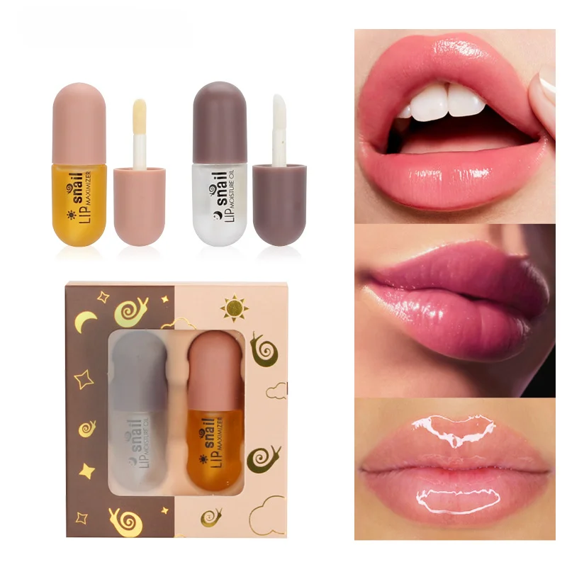 

Snail lip plumper oil Reduce Lip Fine Lines Mask Long Lasting moisturizing Lipsticks anti-Cracked lip care Sexy Plump Serum set