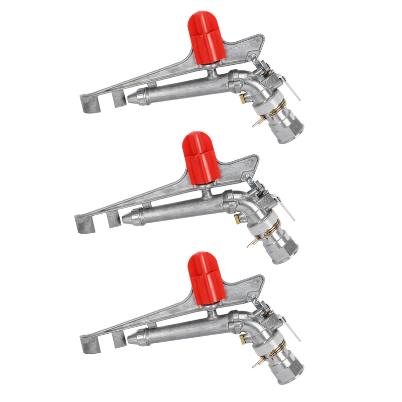 

3Pcs 1.5 Inch Garden Impact Water 360 Degree Adjustable Sprinkler Durable Zinc Alloy