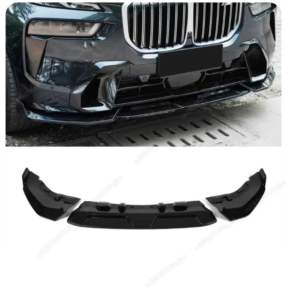 

Для BMW X7 G07 M-Sport LCI 2022 2023 2024, передний бампер, сплиттер, спойлер, диффузор, защитная крышка, глянцевый черный Bodykit Tuning