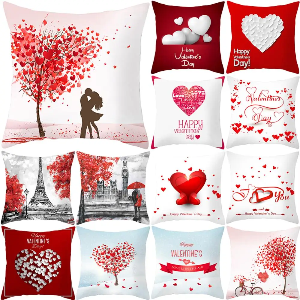 

Наволочка из полиэстера с красным принтом, подходит для спальни, гостиной