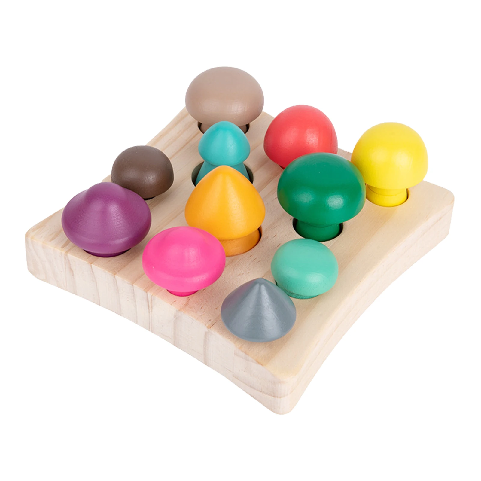 

Shape Sorting Toy Colorful Wooden Mushrooms Mushroom Harvest Game Toddlers Early Development Fun Matching Game For Boys And