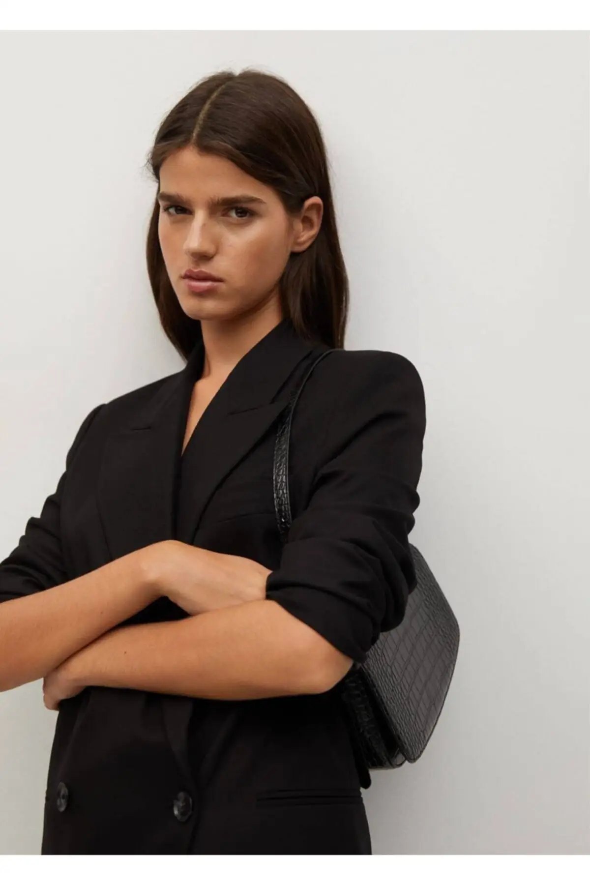 

Bags for Women Black Crocodile Skin Looking Baguette Designer Purse Fashion Shopping Casual Women Totes Daily Shoulder Bags