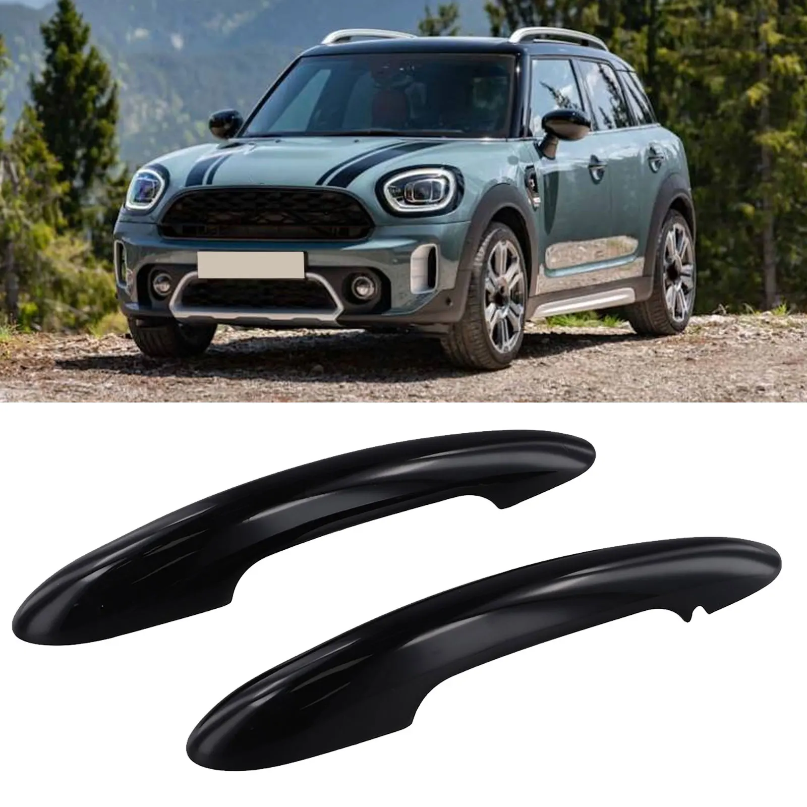 Глянцевая черная накладка на дверную ручку для MINI Cooper F54 F55 F56 F57 F60 бесшовная