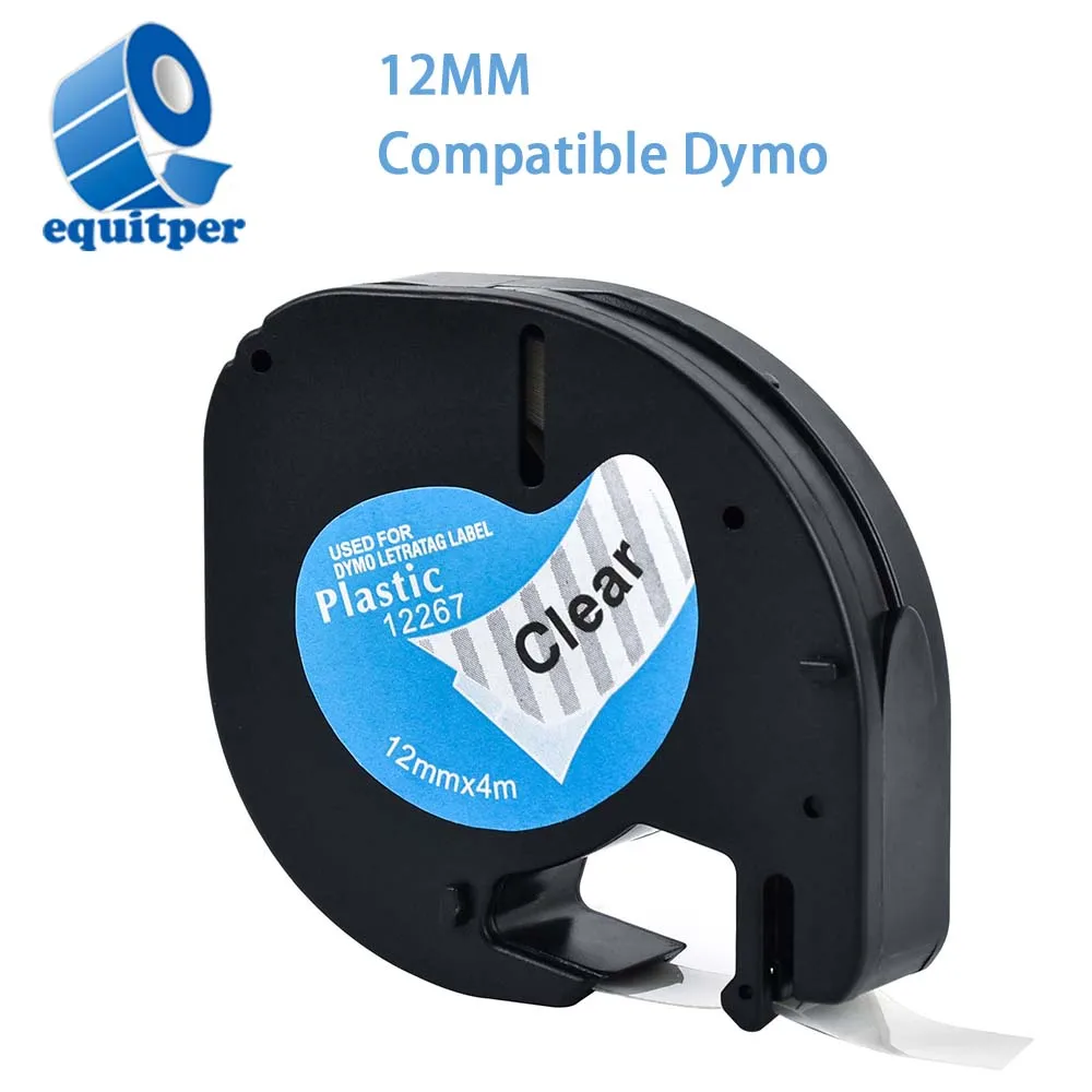 

EQUITPER 12mm Compatible Dymo LT-100H Letrata Tape LT91201 Label Thermal Printing Label Ribbon Lable Maker For Dymo